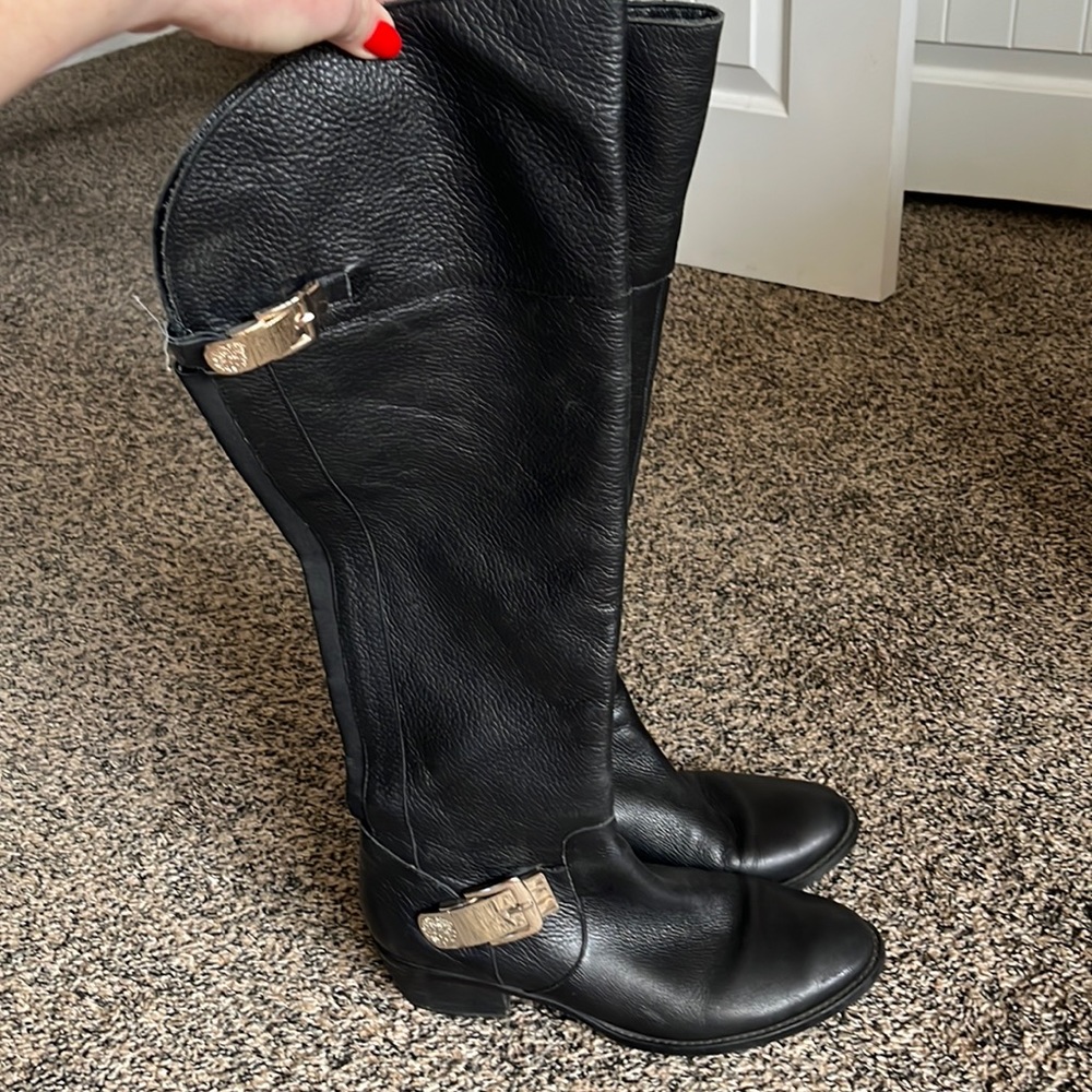 Vince Camuto Over-the-Knee Black Leather Boots